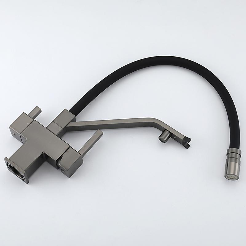 Смеситель для кухни с фильтром Gappo G95 G4395-69 оружейная сталь