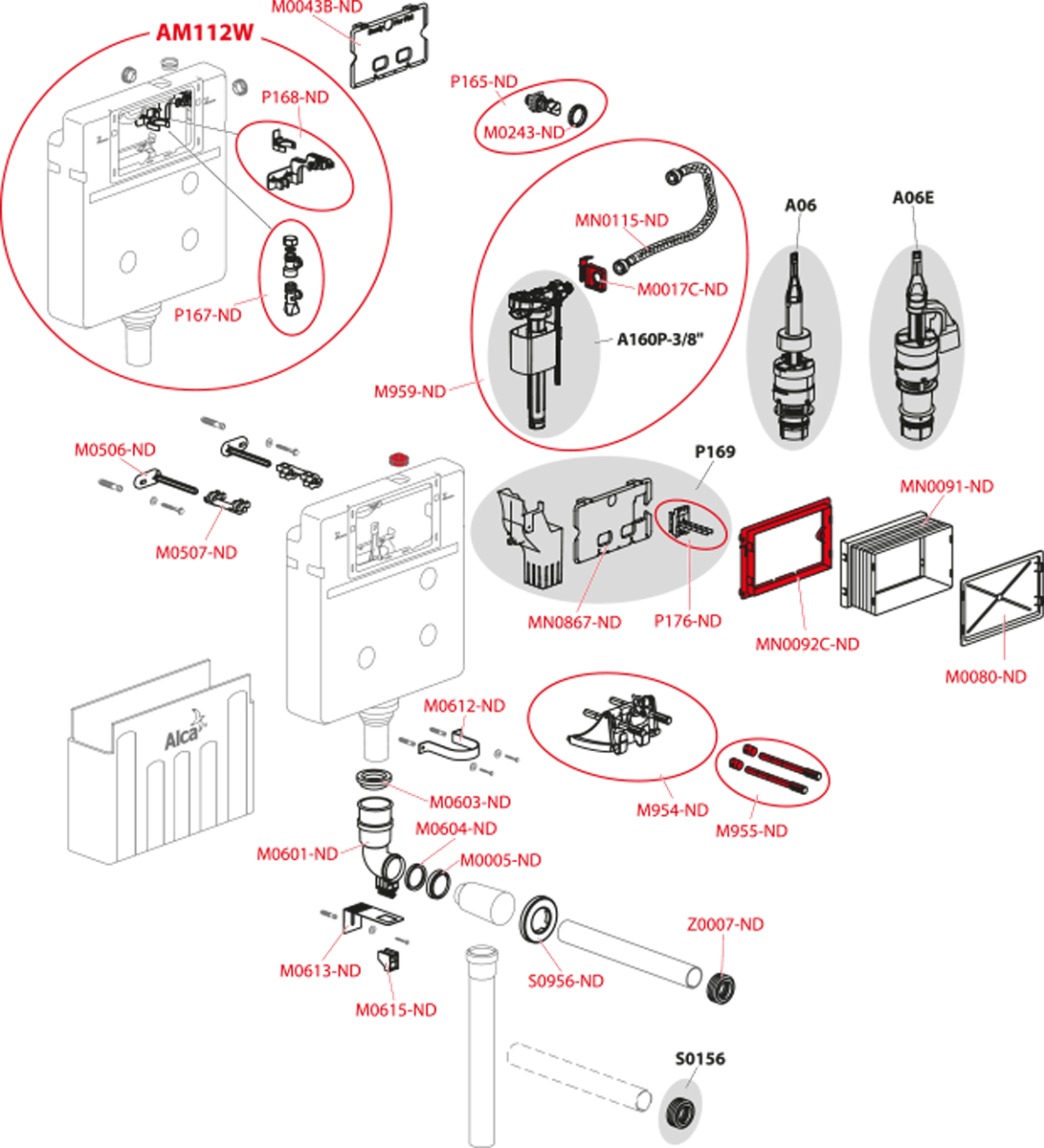 Бачок для унитаза скрытого монтажа Alcaplast Basicmodul AM112W