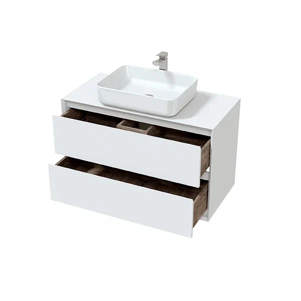 Подвесная тумба Sole Tesla 80 (2 ящ.) белая матовая