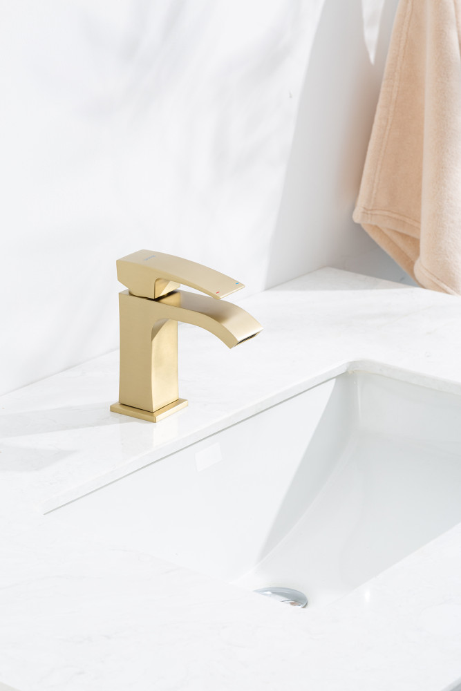 Смеситель для раковины Gappo G07-33 G1007-33 золотой сатин