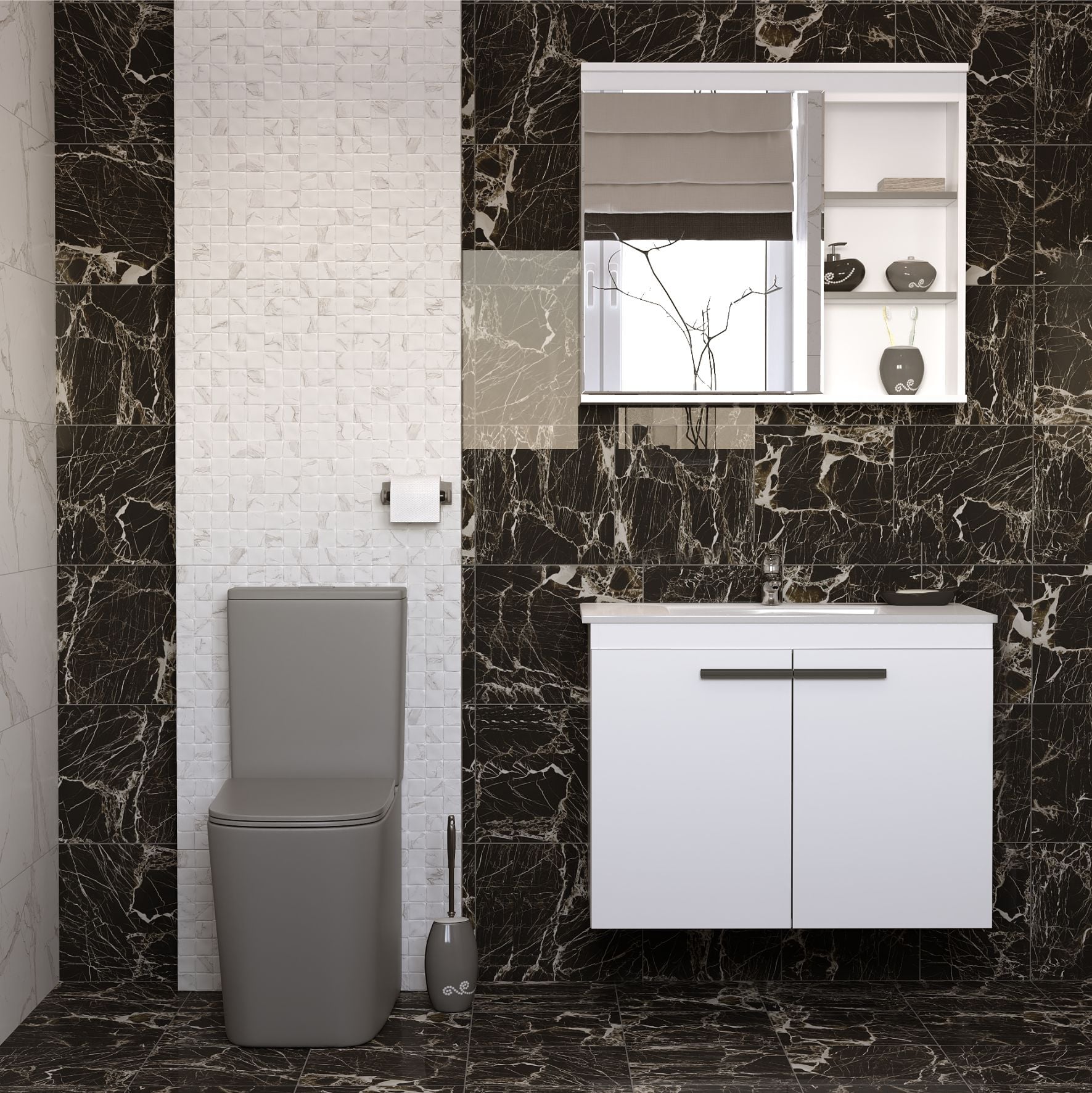 Подвесная тумба Nova Vector 80 белая разобранная (Next-80)