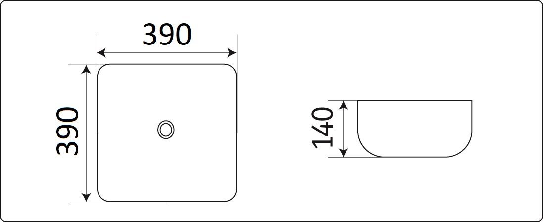 Накладная раковина CeramaLux 39 N D1303 белая