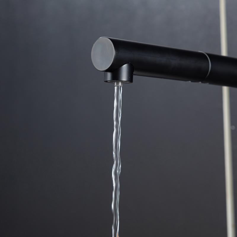 Вытяжной смеситель для кухни с фильтром Frap H96 F4396-36 черный