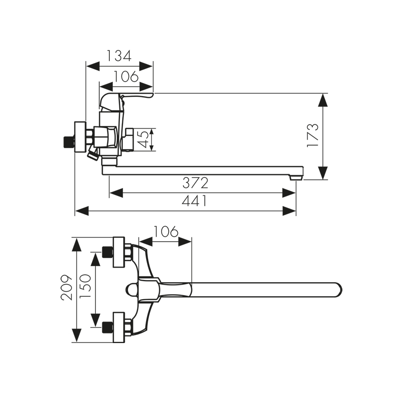 Смеситель для ванны Kaiser Boss 51055B