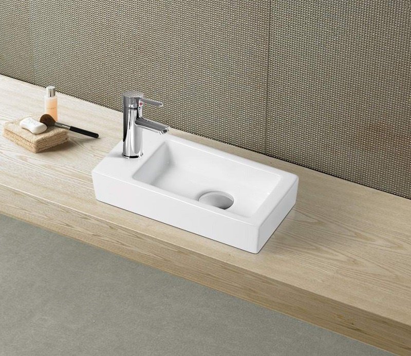 Подвесная/накладная раковина CeramaLux 36,5 N 9272R правая белая