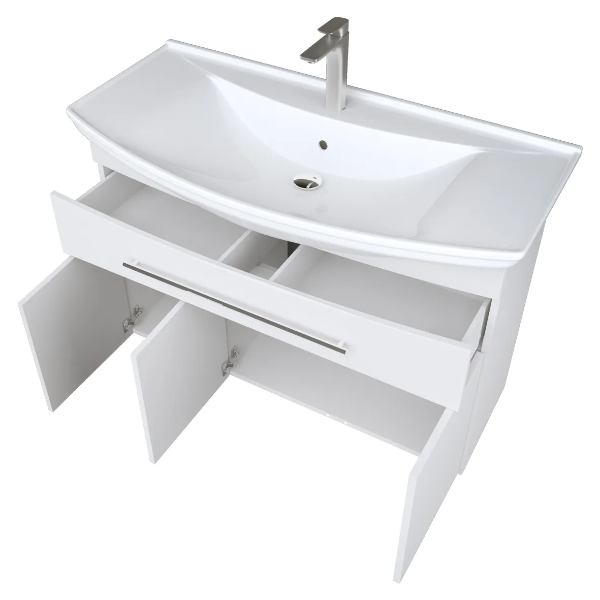 Тумба 1Marka Lina Classic New 105Н 1в.я 3д Белый глянец