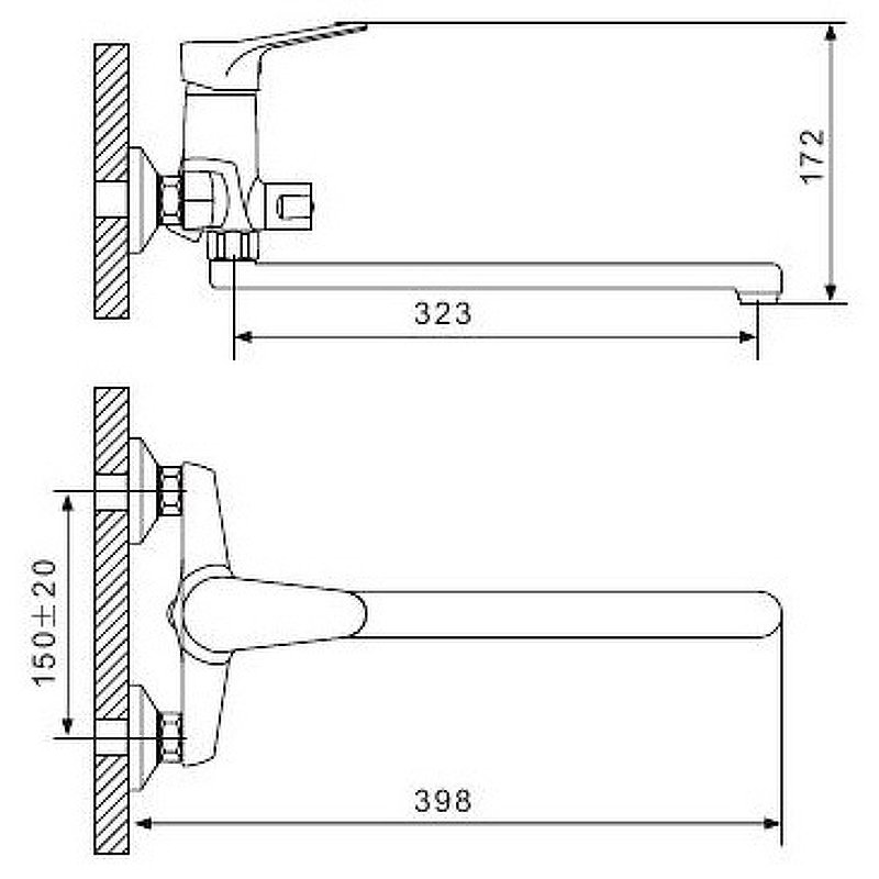 Смеситель для ванны Gappo G36 G2236 хром