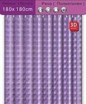 Шторка для душа 3D Peva фиолетовая Frap F8751