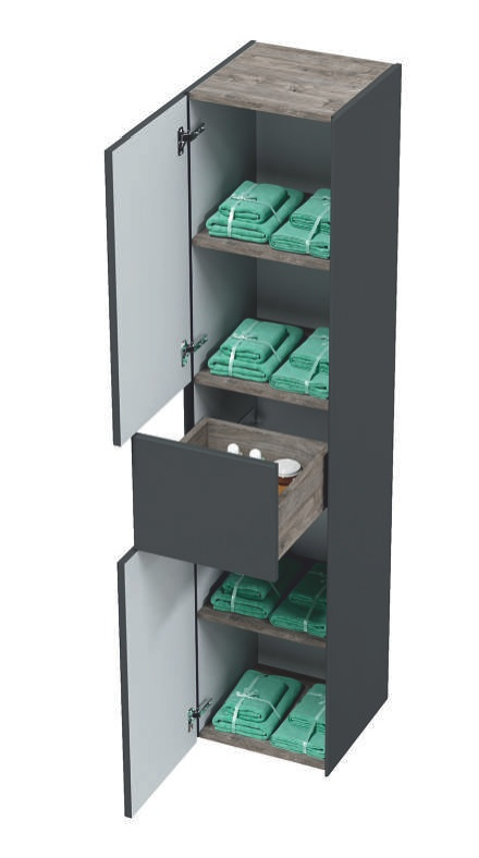 Универсальный подвесной пенал Sole Ultra серый матовый