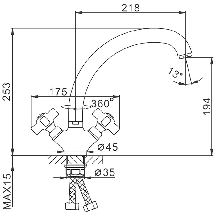 Смеситель для кухни Frap F4224