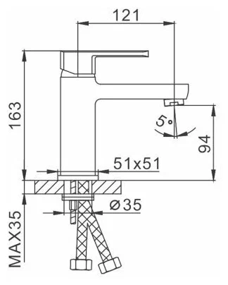 Смеситель для раковины Frap F1073 хром