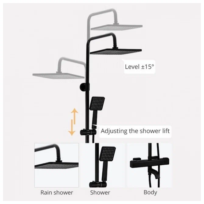 Душевая стойка с термостатом Gappo G2491-6
