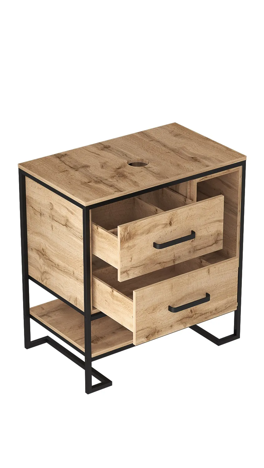 Тумба 1Marka Grunge Loft 80Н 2я/2п Дуб вотан