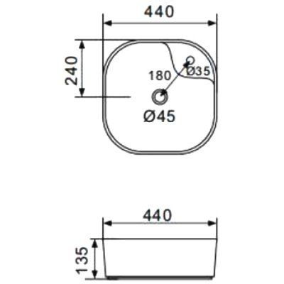 Накладная раковина Gappo 44 GT207 белая