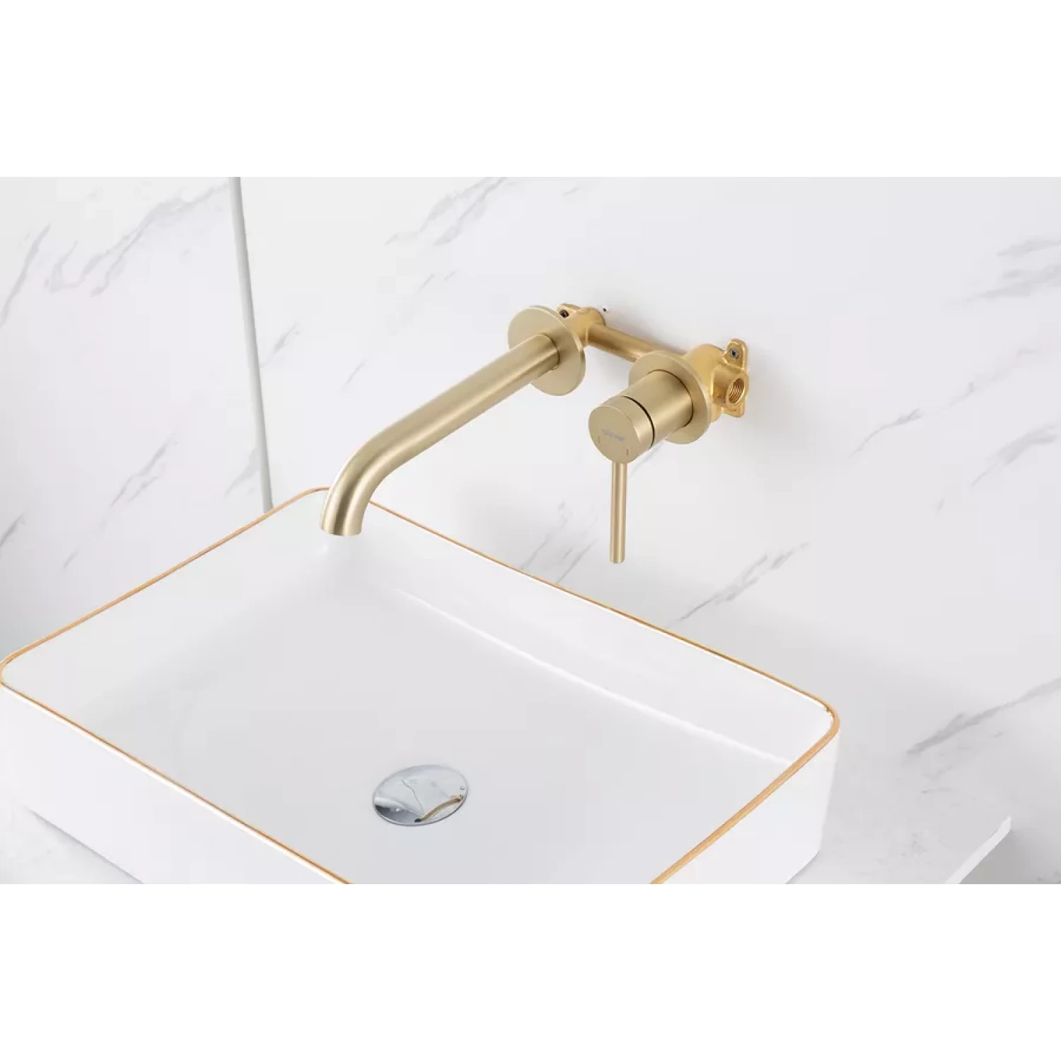 Встраиваемый смеситель для раковины Gappo G06-3 G1206-3 золотой сатин