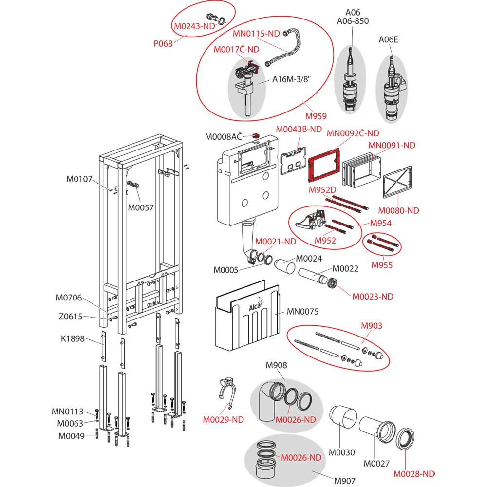 Инсталляция для подвесного унитаза Alcaplast Solomodul AM116/1120