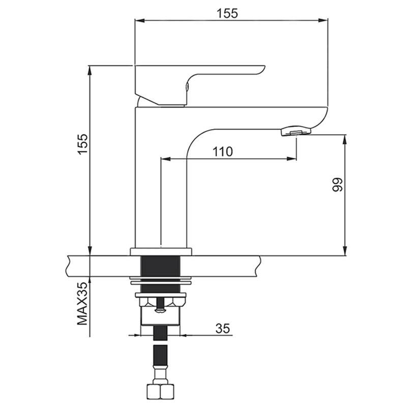 Смеситель для раковины Gappo G48-3 G1048-3 золотой сатин
