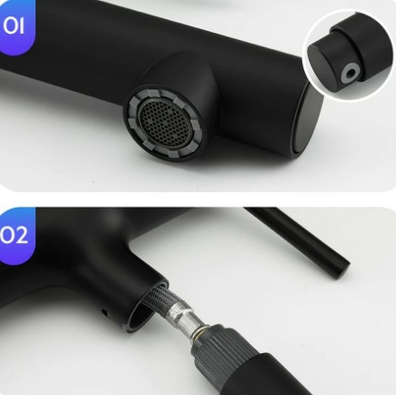 Смеситель для кухни вытягивающийся Gappo G1052-76 черный