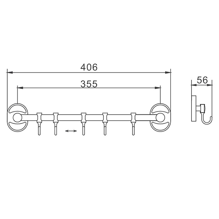 Вешалка 5 крючков Frap F1915-5