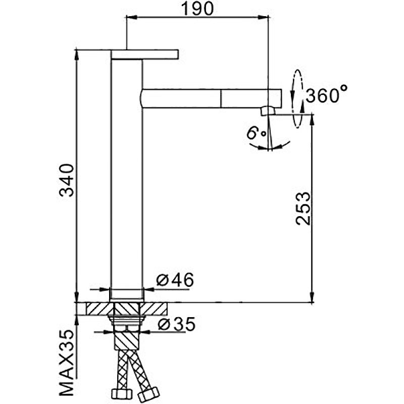 Высокий смеситель для раковины Frap F1052-15 белый-хром