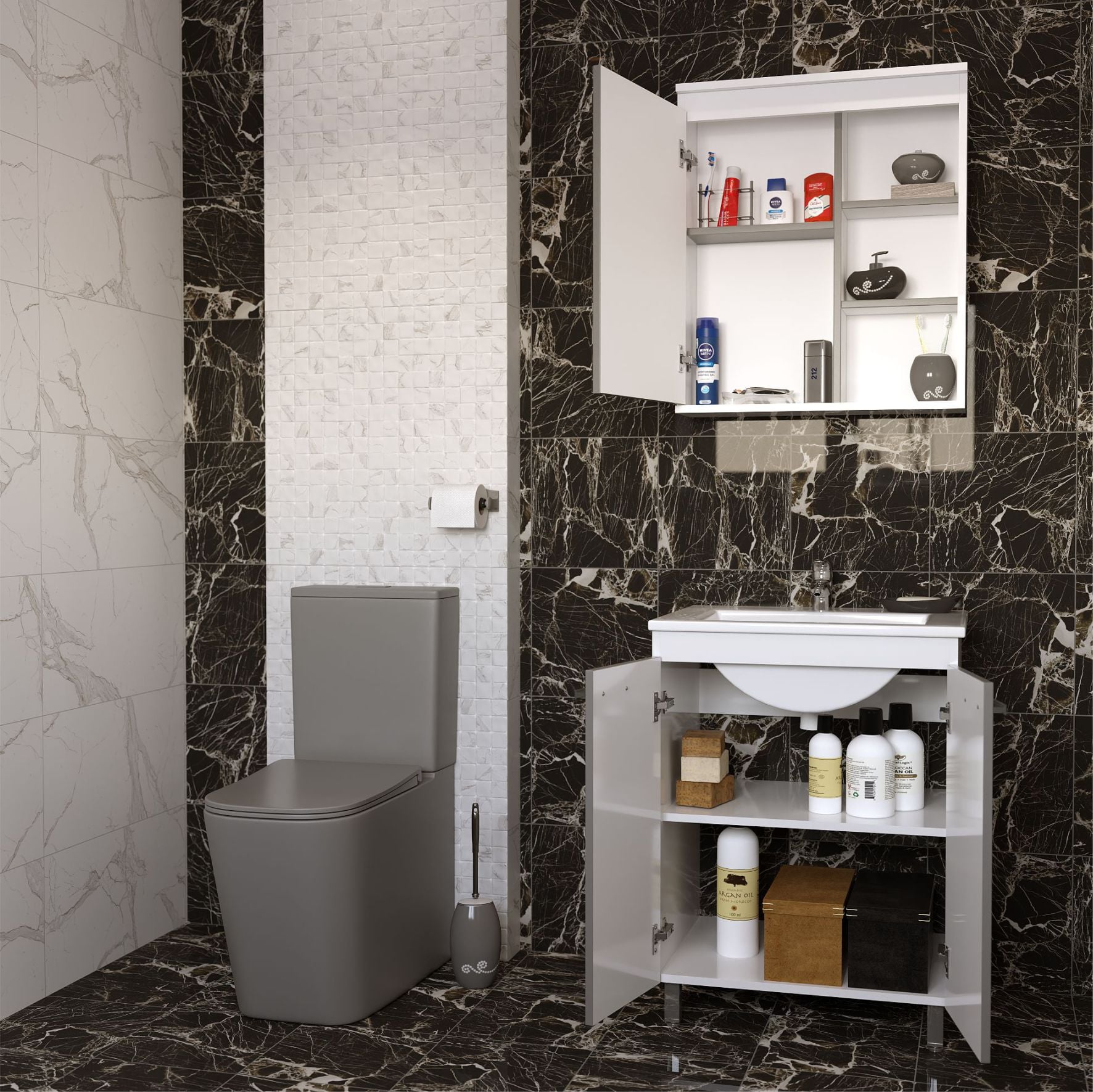 Напольная тумба Nova Vector 60 белая разобранная (Next-60)