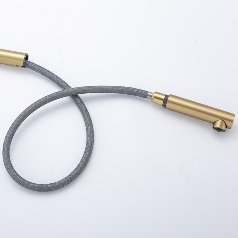 Вытяжной смеситель для кухни с фильтром Frap H96 F4396-33 золотой сатин