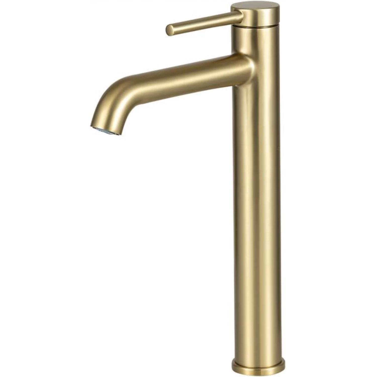 Высокий смеситель для раковины Gappo G06-3 G1006-23 золотой сатин