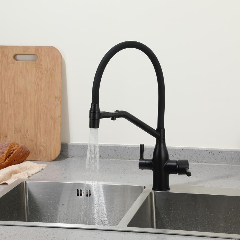 Смеситель для кухни с фильтром Frap H97 F4397-6 черный