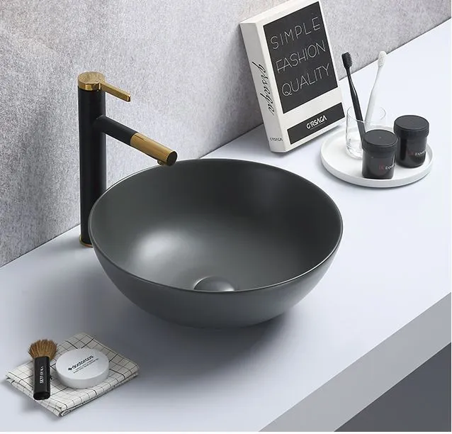 Накладная раковина CeramaLux 41 104MDH-2 серая