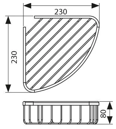 Полка настенная угловая Kaiser KH-5010 хром