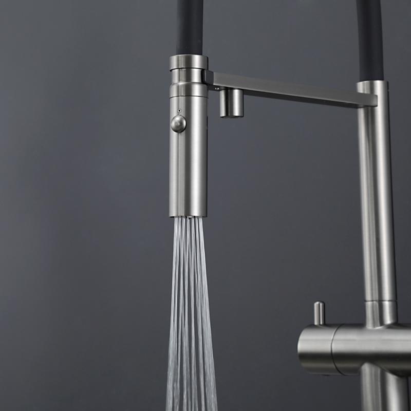 Смеситель для кухни с фильтром Gappo G97 G4397-89 оружейная сталь