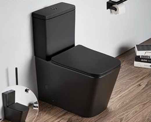 Унитаз-компакт напольный CeramaLux 2170AXMB Черный матовый