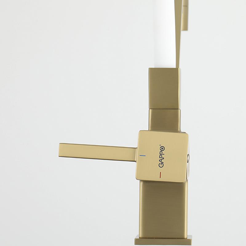 Смеситель для кухни с фильтром Gappo G95 G4395-63 золотой сатин