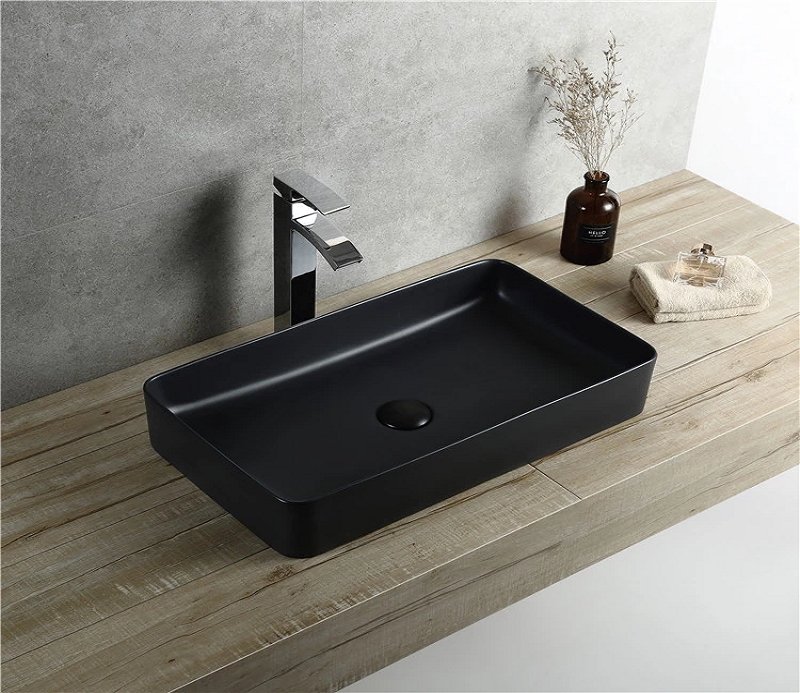 Накладная раковина CeramaLux 60,5 NC 9396MB Черная матовая