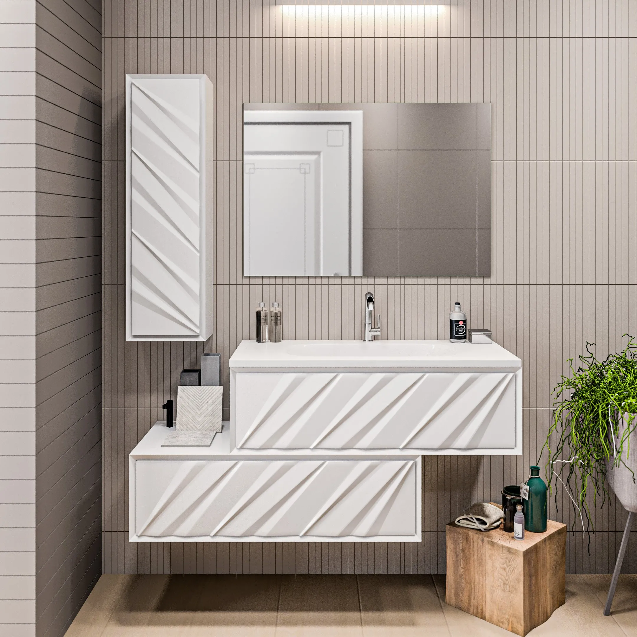 Тумба Marka One Glace 100П 1 в.я. White (верх)