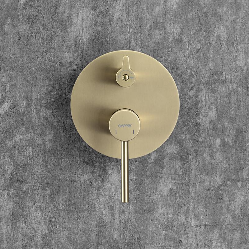 Встраиваемая душевая система Gappo G06-3 G7106-3 золотой сатин