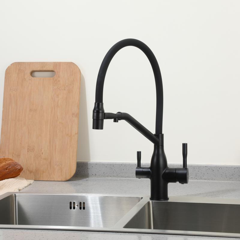 Смеситель для кухни с фильтром Frap H97 F4397-6 черный