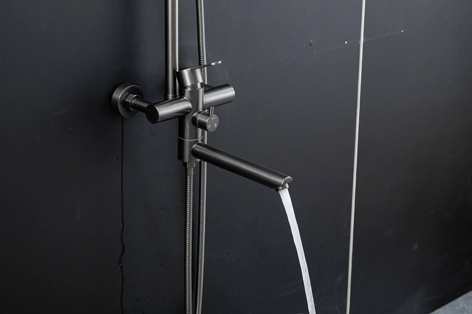 Душевая система Frap H801-9 F24801-9 оружейная сталь