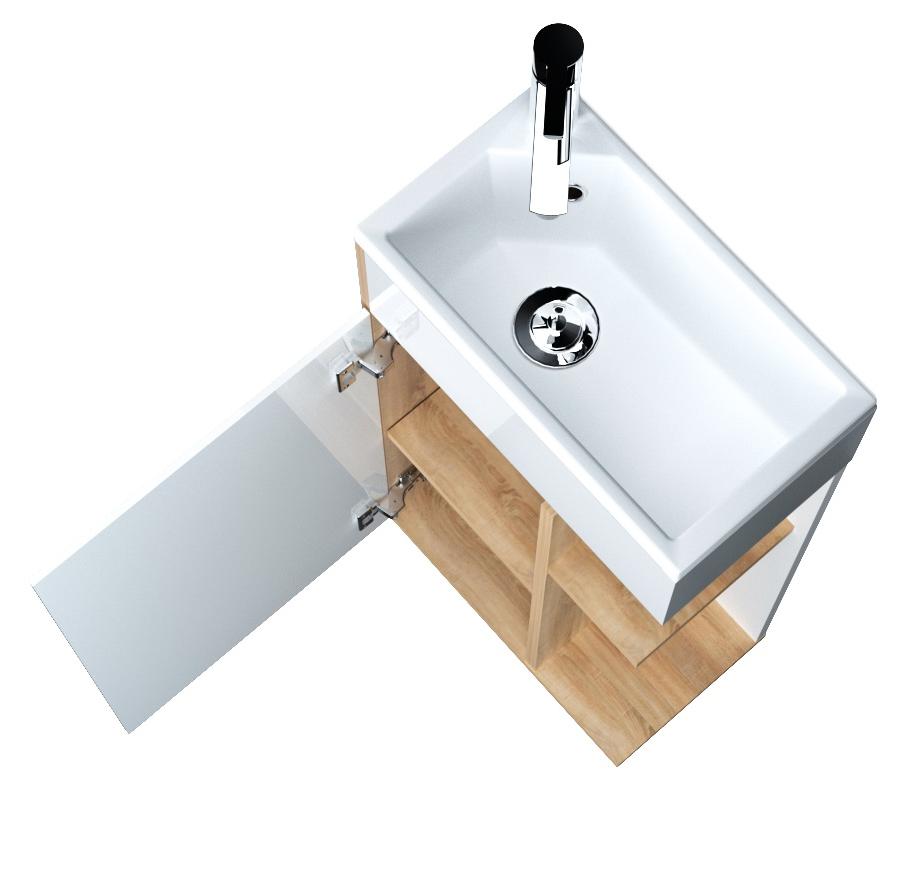 Тумба с раковиной 1Marka Laura 40Н 1д. Дуб Сонома L