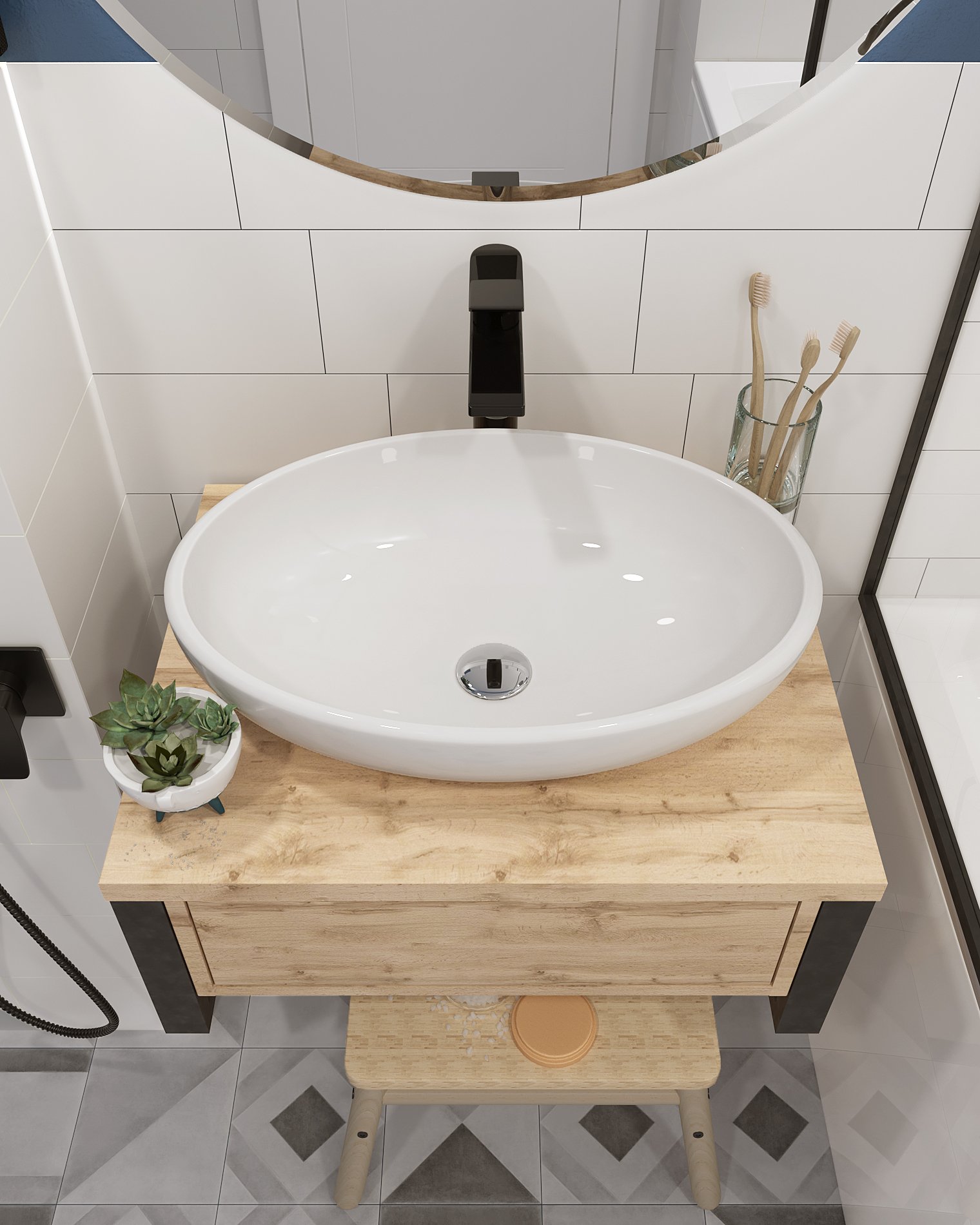 Тумба 1Marka Grunge Loft 60П 1в.я Дуб Вотан