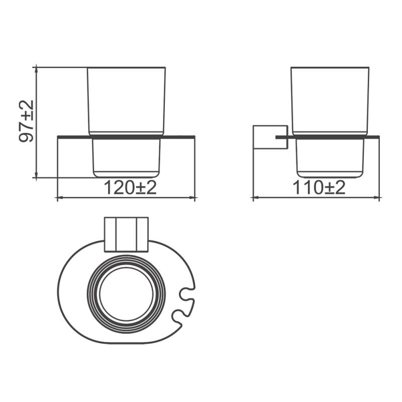 Стакан для ванны Gappo G309-9 G30906-9 оружейная сталь