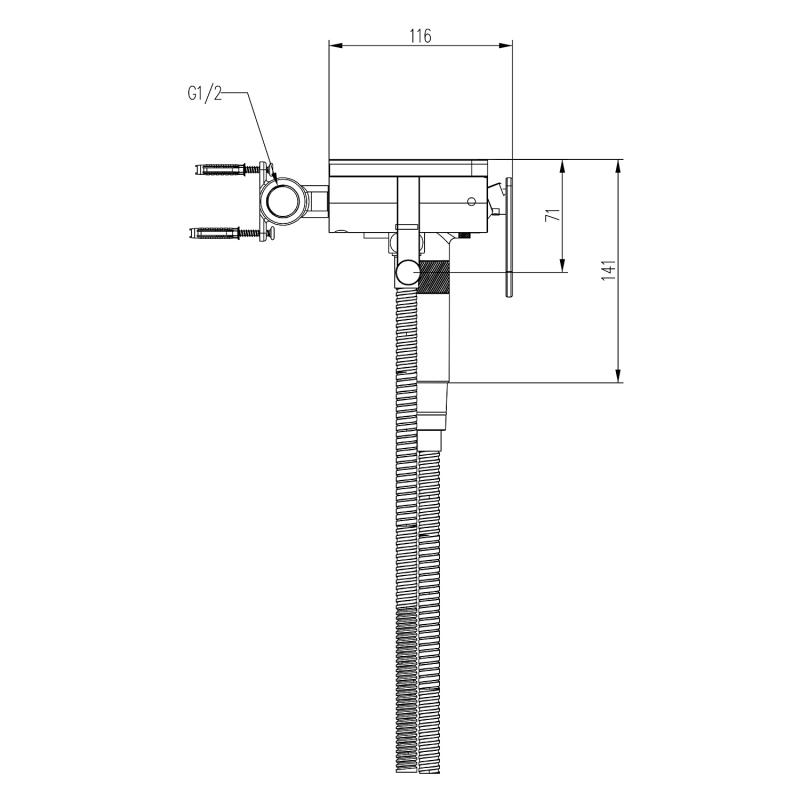 Гигиенический душ встраиваемый Gappo G7295-16 черный