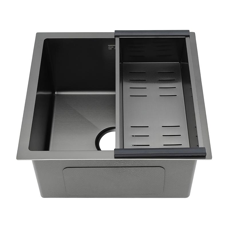 Мойка для кухни с коландером из нержавеющей стали Gappo GS4444-6 черная