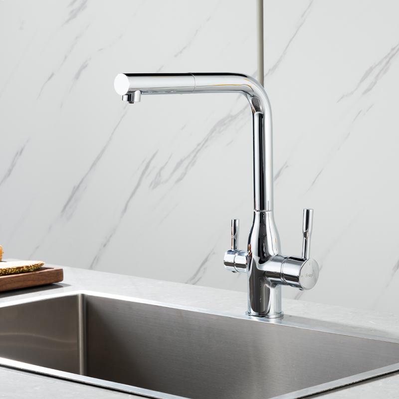 Вытяжной смеситель для кухни с фильтром Frap H96 F4396-30 хром