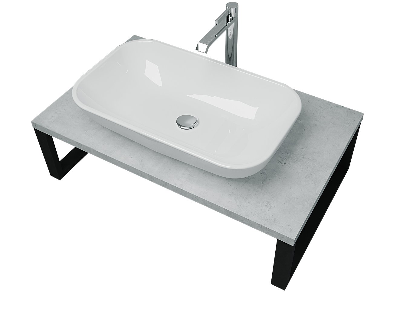 Столешница 1Marka Grunge Loft 80 Бетон светлый