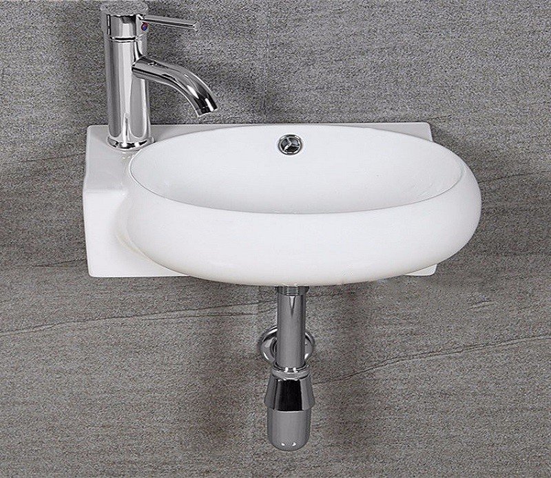 Подвесная раковина CeramaLux 43 N 9100R правая белая