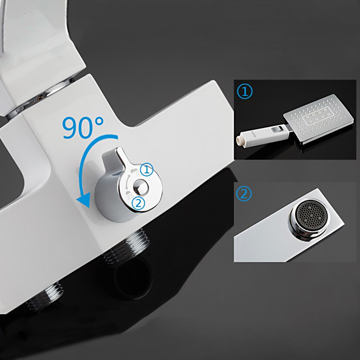 Смеситель для ванны  Gappo G07-8 G2207-7 белый-хром