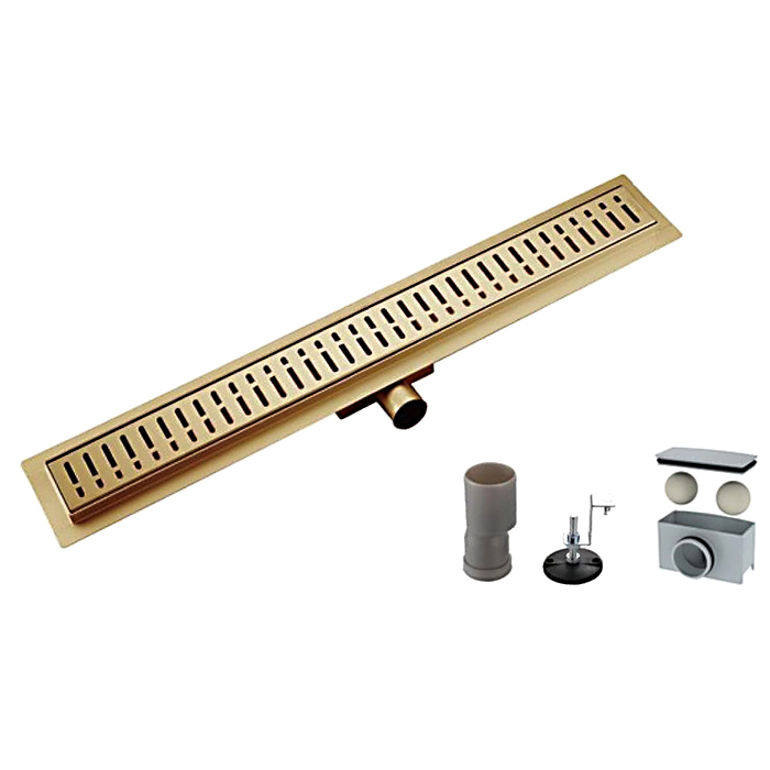 Душевой трап 50 см с комбинированным затвором Gappo G85007-33 золото