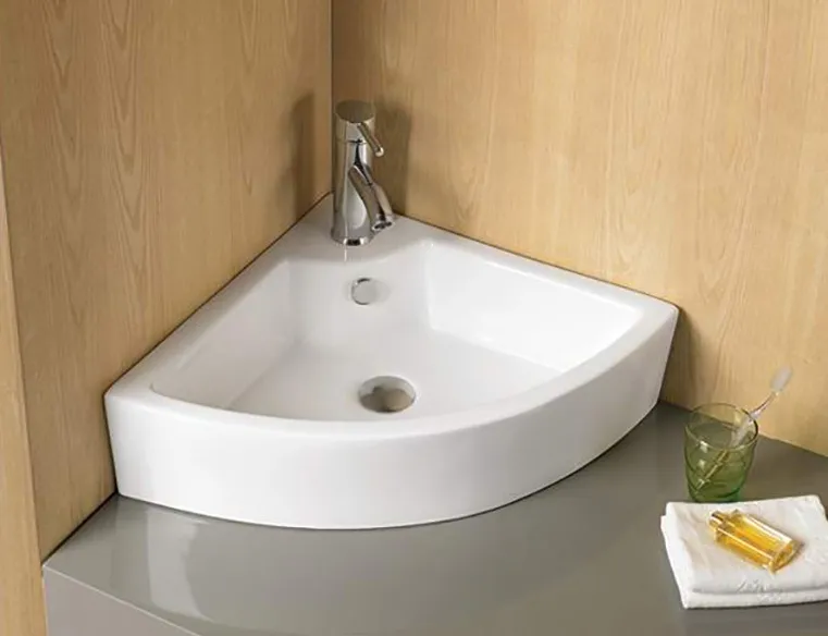 Подвесная/накладная раковина CeramaLux 33 N 9067B угловая белая