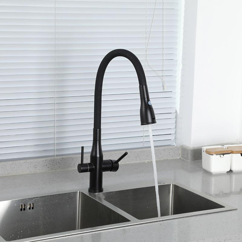 Смеситель для кухни с фильтром Gappo G4399-66 черный